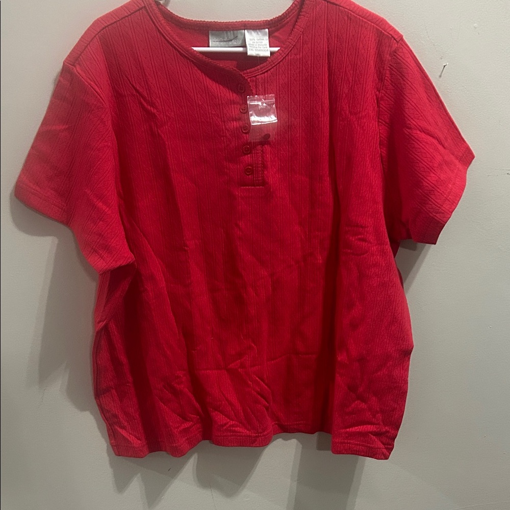 Twenty Women's Bold Red Button-Down Shirt